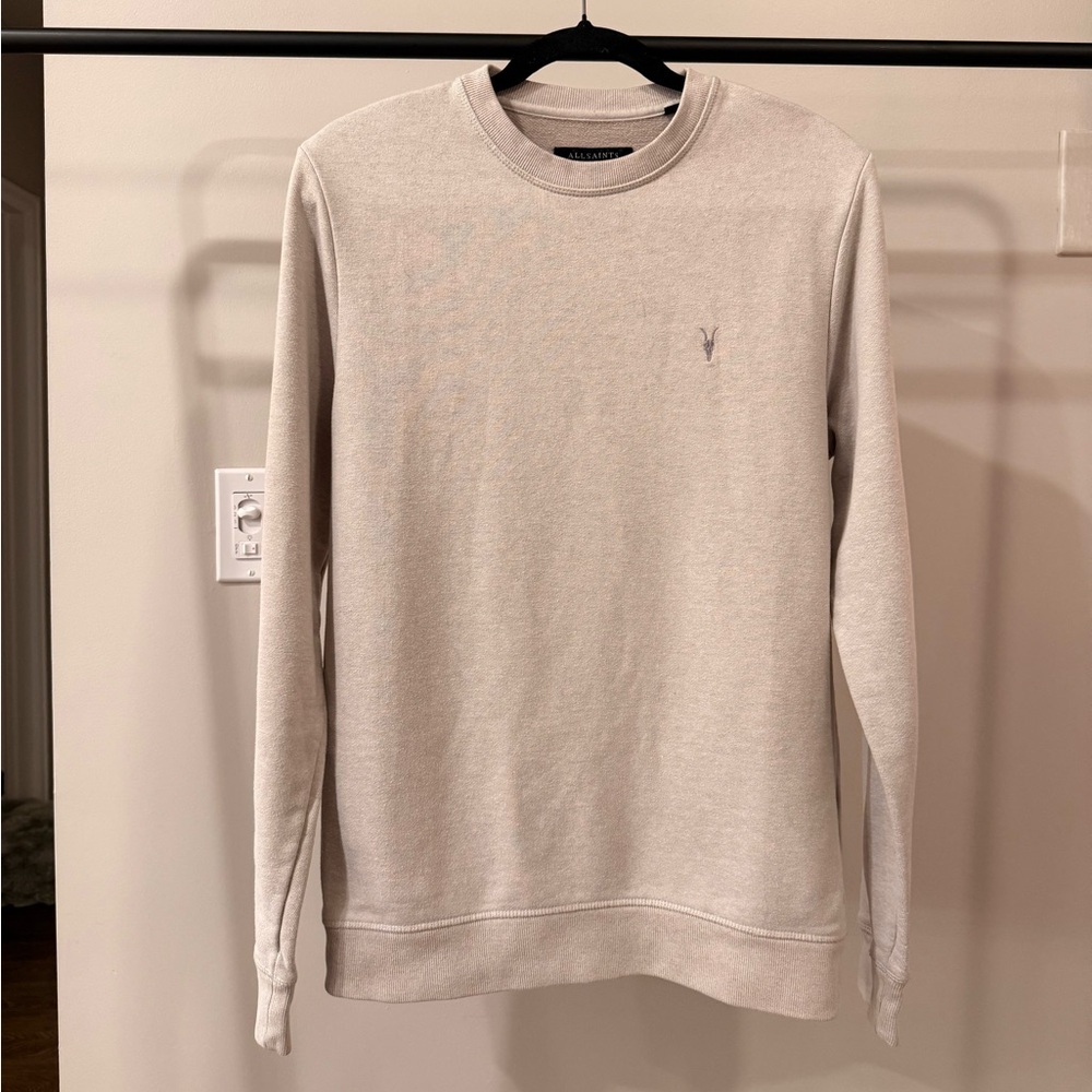 All Saints Light Gray Crewneck Sweater